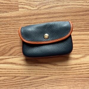 Vintage DOONEY & BOURKE Brown/Blue Pebble Leather SMALL Wristlet Clutch